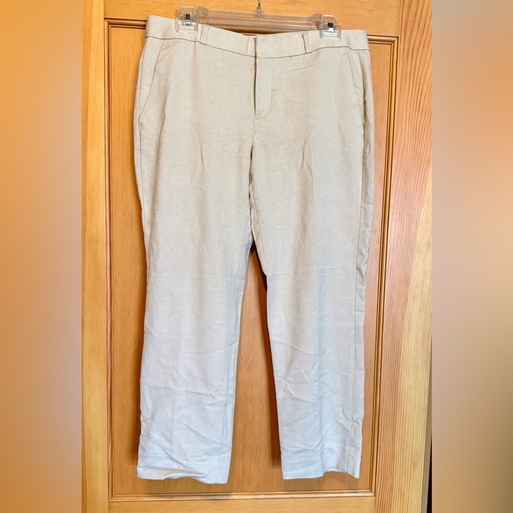 Banana Republic Light Tan Linen Avery Pants Size 6